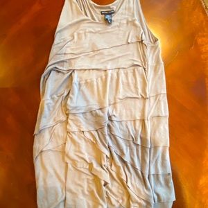 Taupe dress asymmetrical ruffle